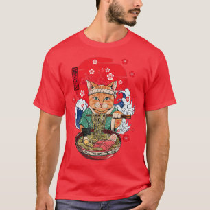 T-shirt Ramen Cat Anime Japonais Alimentation Amoureux des
