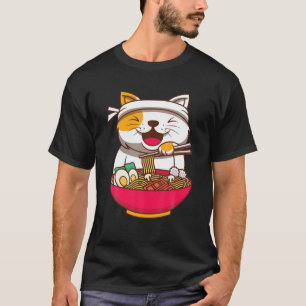 T-shirt Ramen Cat Anime Kawaii Japonais Ns Filles Et Garç