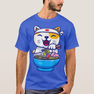 T-shirt Ramen Cat Kawaii Anime cadeau japonais 1202