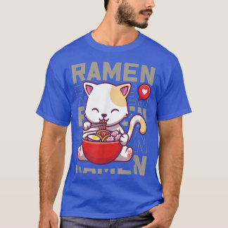 T-shirt Ramen Cat Kawaii Anime japonais Tee 
