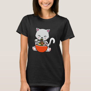 T-shirt Ramen Cat Kawaii Sushi Anime Japonais Cadeau