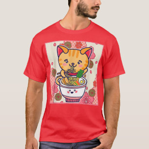 T-shirt Ramen Cat Neko Japonais Kawaii Anime Cat Ramen Noo