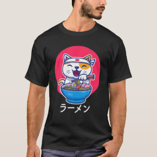 T-shirt Ramen Cat Neko Kawaii Anime nouilles japonaises Ca