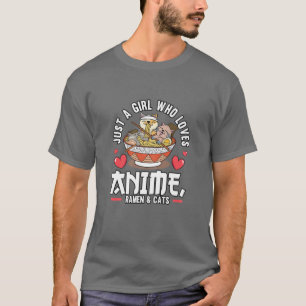 T-shirt Ramen Cat Neko Kawaii Anime nouilles japonaises Ca