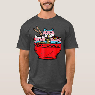 T-shirt Ramen Cats Transgenre Trans Pride Drapeau Japonais