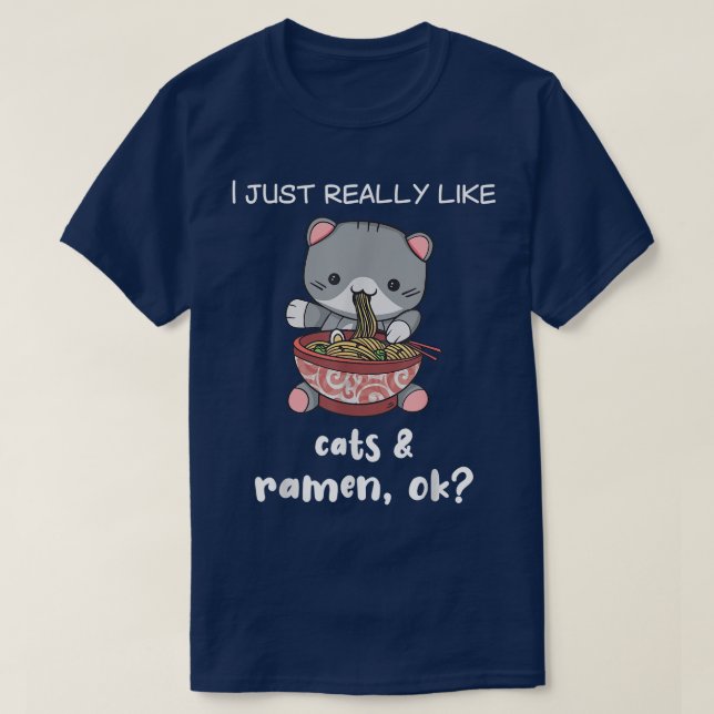 T-shirt Ramen Chirt Chats et Ramen Amoureux des chats Japo (Design devant)