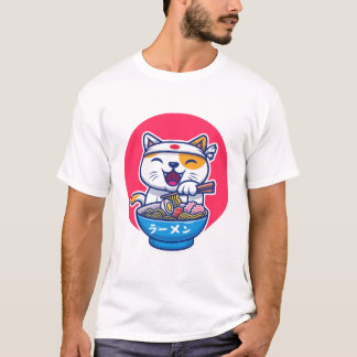 T-shirt Ramen cute Cat