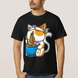 T-shirt Ramen Cute Chat Kawaii Anime Nourriture Japonaise