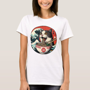 T-shirt Ramen de chat Art japonais Style vintage