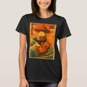 T-shirt Ramen de chat Ufo drôle anime japonais hommes femm