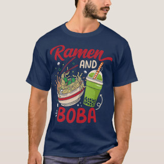 T-shirt Ramen Et Boba Asiatique Noodle De Nourriture Bubbl