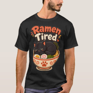T-shirt Ramen Fatigué Mignon Kawaii Nouilles Nourriture Pu