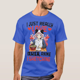 T-shirt Ramen Girl Sketching Anime