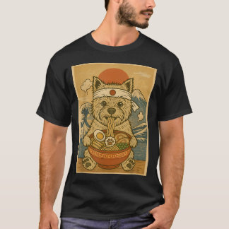 T-shirt Ramen japonais Kawaii Cairn Terrier