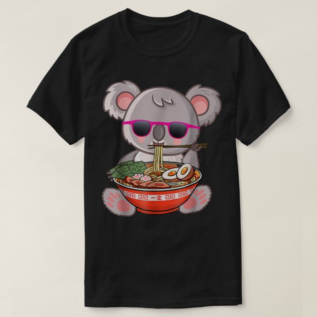 T-shirt Ramen Koala Anime Otaku Japonais Nouilles Cadeau F (Design devant)