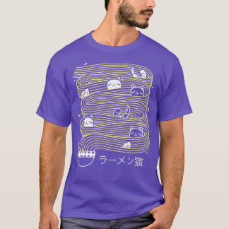 T-shirt Ramen Lines Minimaliste Chat Carré par Tobe Fonsec