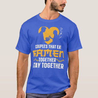 T-shirt Ramen Noodle Bowl Aime Les Couples Japonais Kawaii