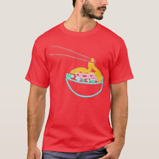 T-shirt Ramen Noodle Bowl Chopstick Retro