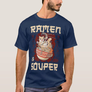 T-shirt Ramen Noodle Bowl Love Japonais Kawaii Cat Pun Ram