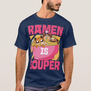 T-shirt Ramen Noodle Bowl Love Japonais Kawaii Cat Ramen I