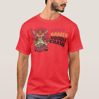 T-shirt Ramen Noodle Bowl Love Japonais Kawaii Tiger épicé