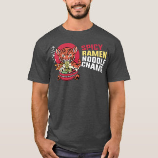 T-shirt Ramen Noodle Bowl Love Japonais Kawaii Tiger épicé