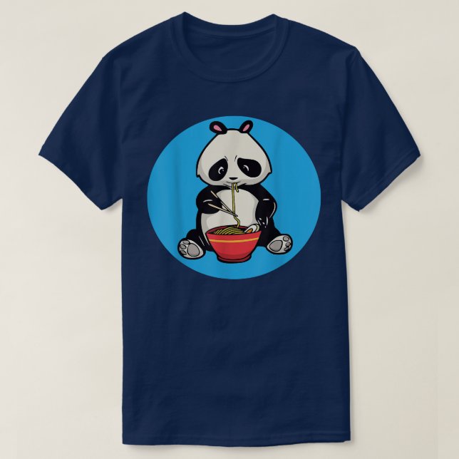 T-shirt Ramen Panda Japanese Noodles Anime Kawaii  (Design devant)