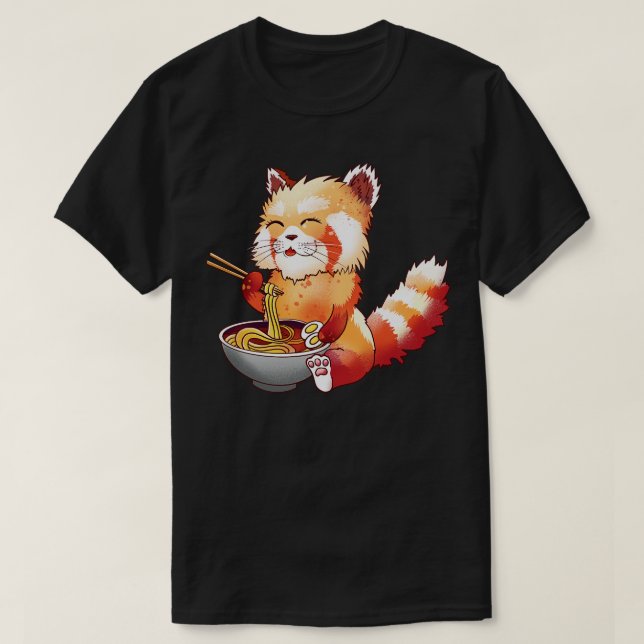 T-shirt Ramen rouge panda (Design devant)