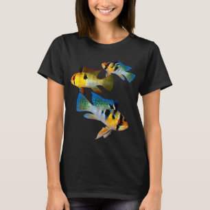 T-shirt Ramirezis bleus allemands Nains Cichlidés Poissons
