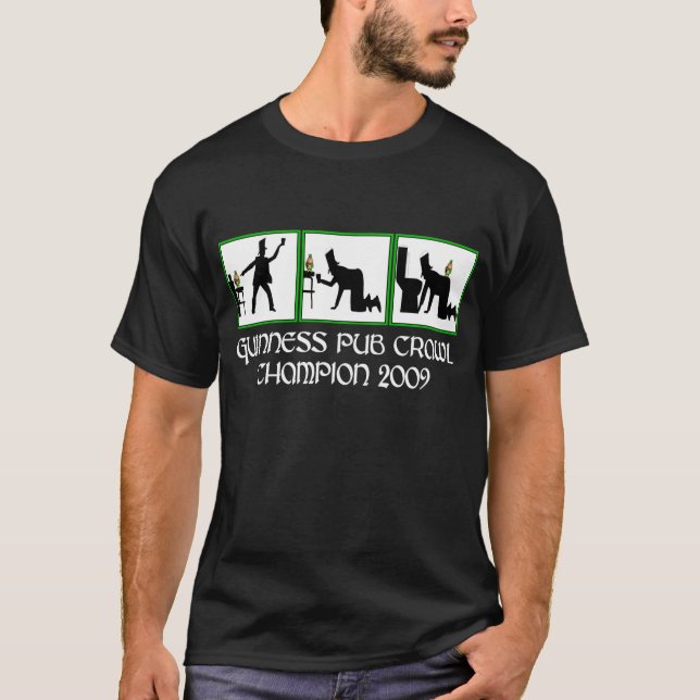 T-shirt Rampement de pub irlandais drôle (Devant)