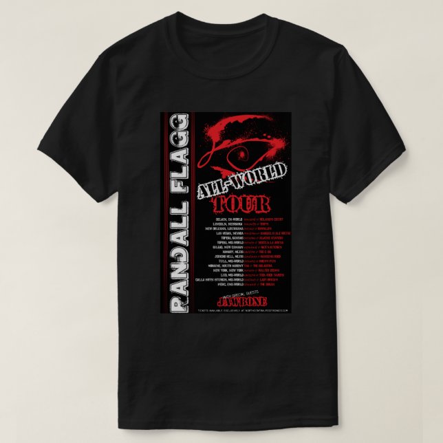 T-shirt Randall Flagg World Tour - 80s MetalRock Style Cla (Design devant)
