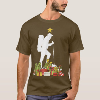T-shirt Randonnée Arbre de Noël Randonneur Montagne Randon