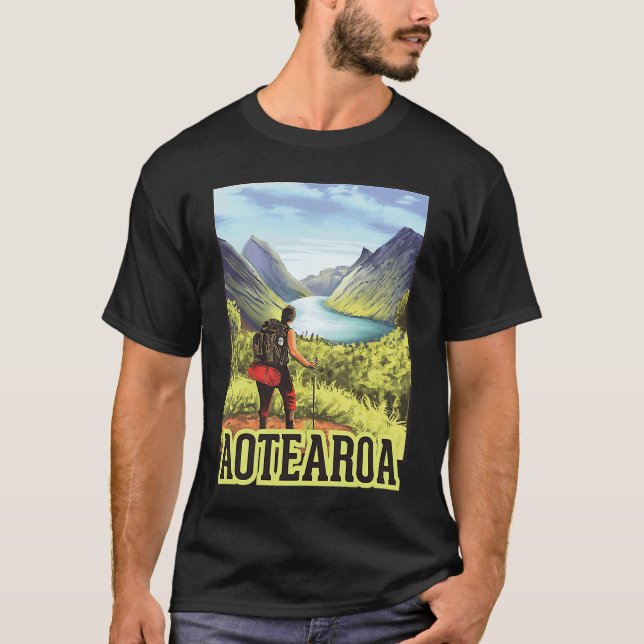 T-shirt Randonnée en Aotearoa retro routards voyage à New (Devant)