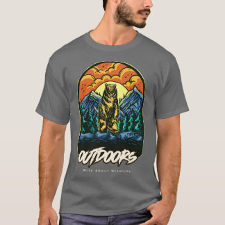 T-shirt Randonnée en plein air sauvage sur la forêt sauvag