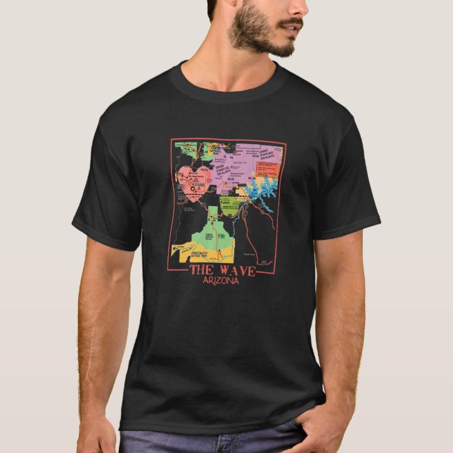 T-shirt Randonnée La Vague Arizona Carte Randonnée Coyote  (Devant)