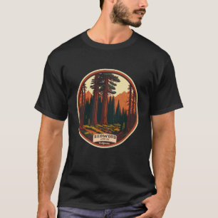 T-shirt Randonnée Parc national de Redwood Aquarelle Vinta