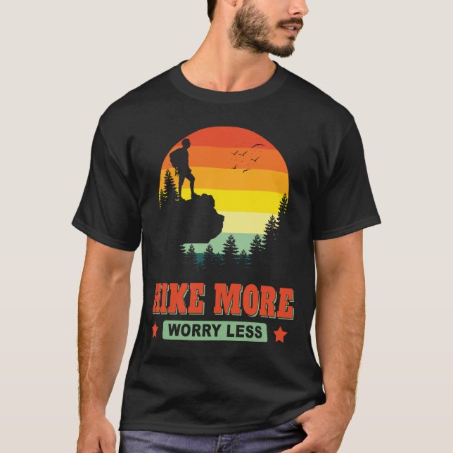 T-shirt Randonnée Plus S'Inquiéter Moins Hike Randonnée Av (Devant)