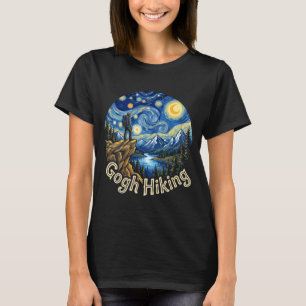T-shirt Randonneur drôle gogh randonnée nuit étoilée art v