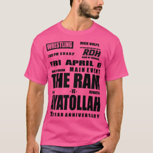 T-shirt Randy le bélier contre l'ayatollah du lutteur