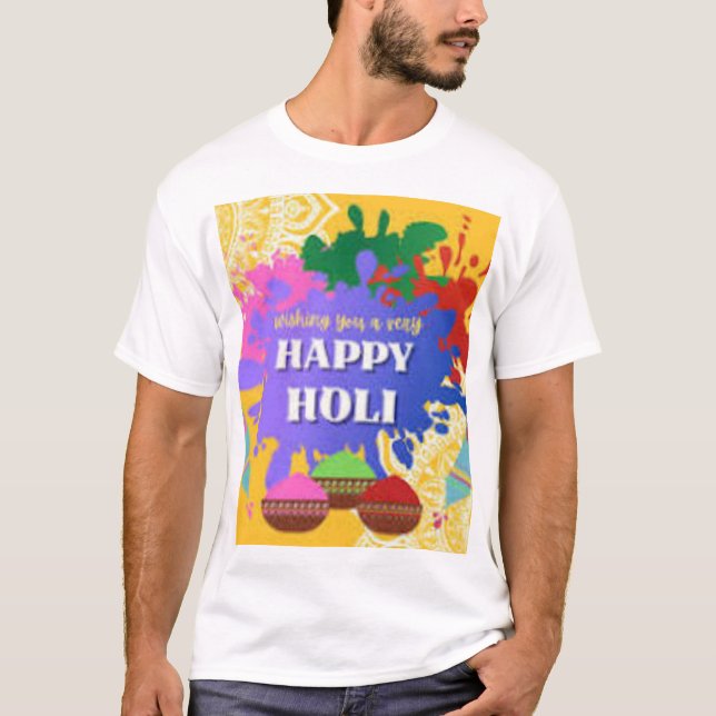 T-shirt Rang Barse - Jouons à Holi (Devant)
