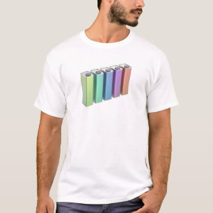 T-shirt Rangée de cinq boîtes en étain carrés colorées pou