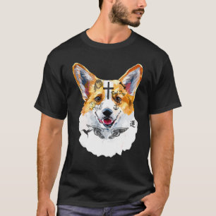 T-shirt Rap Musique Tatouage J'Aime Mon Corgi Chien Visage