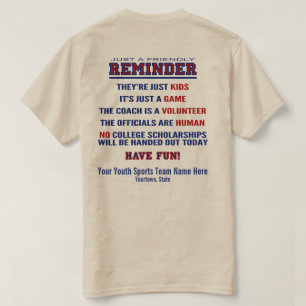 T-shirt Rappel des règles de sport pour les jeunes amusant