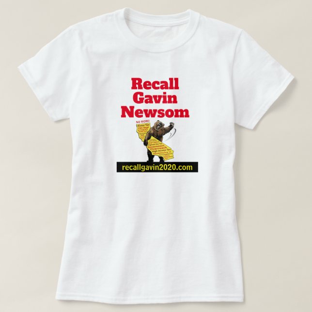 T-shirt Rappel unilatéral Gavin Newsom (Design devant)