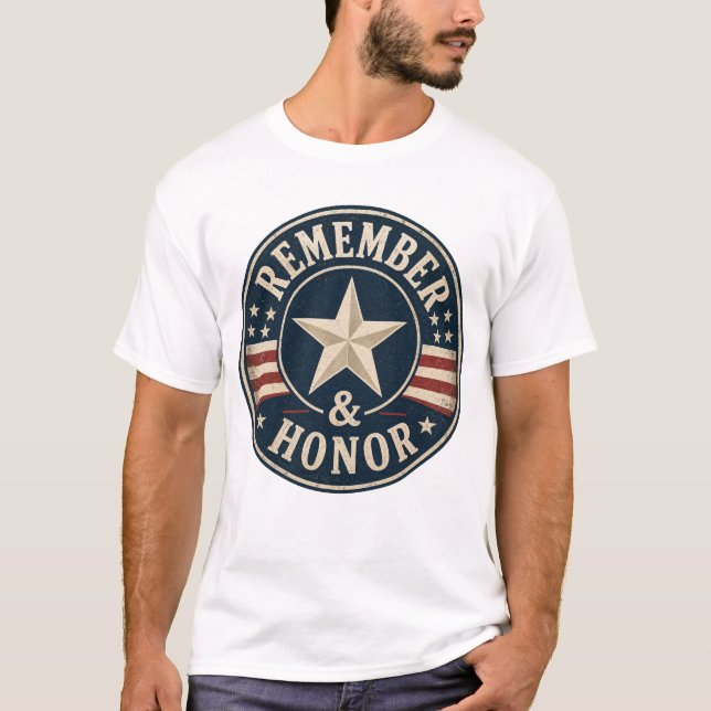 T-shirt Rappelez-vous et honorez l'ancien Memorial Day pat (Devant)