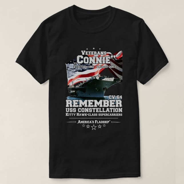 T-shirt RAPPELEZ-VOUS USS Constellation CV64 Anciens comba (Design devant)