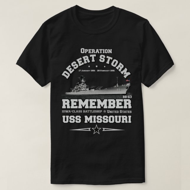 T-shirt RAPPELEZ-VOUS USS Missouri BB63 Opération Tempête  (Design devant)