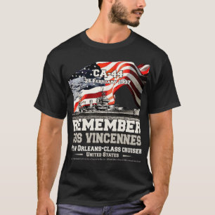 T-shirt RAPPELEZ-VOUS USS Vincennes CA44 US Navy cruiser
