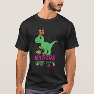 T-shirt Raptor Rar Kawaii Dinosaur Bunny Egg Joyeux Pâques