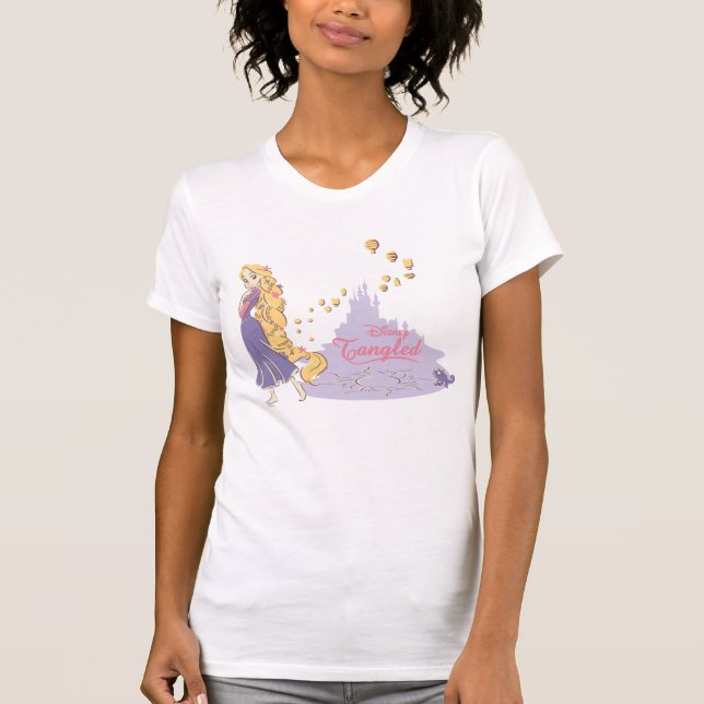 T-shirt Rapunzel & Pascal en violet (Devant)